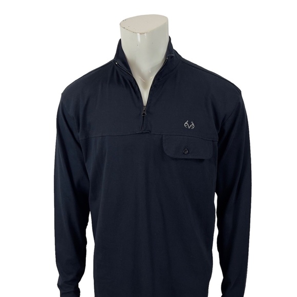 REALTREE® by STAGHORN 1/4 Zip Pullover Black Pocket Mens L - Picture 11 of 16
